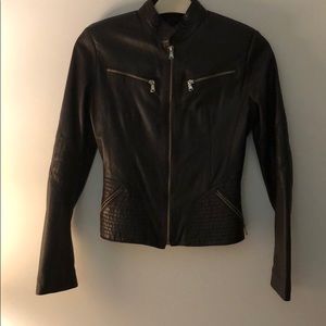 Brown leather jacket